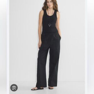 Aritzia Babaton System Wide-leg cotton Poplin Pant Black